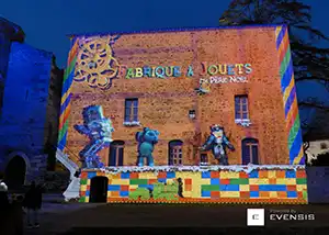 Mapping vidéo de Noël aux Herbiers
