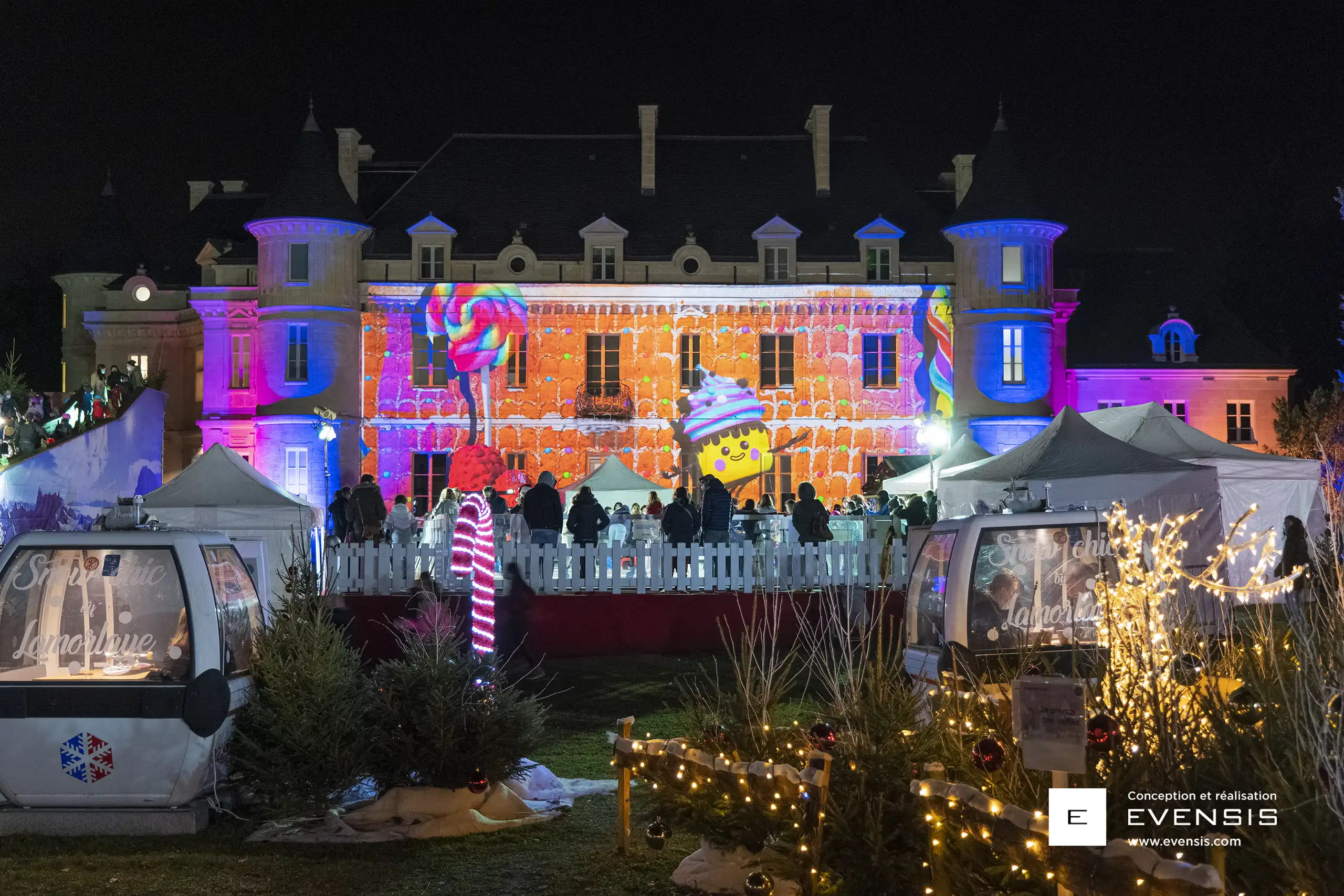 Mapping vidéo de Noël à Lamorlaye