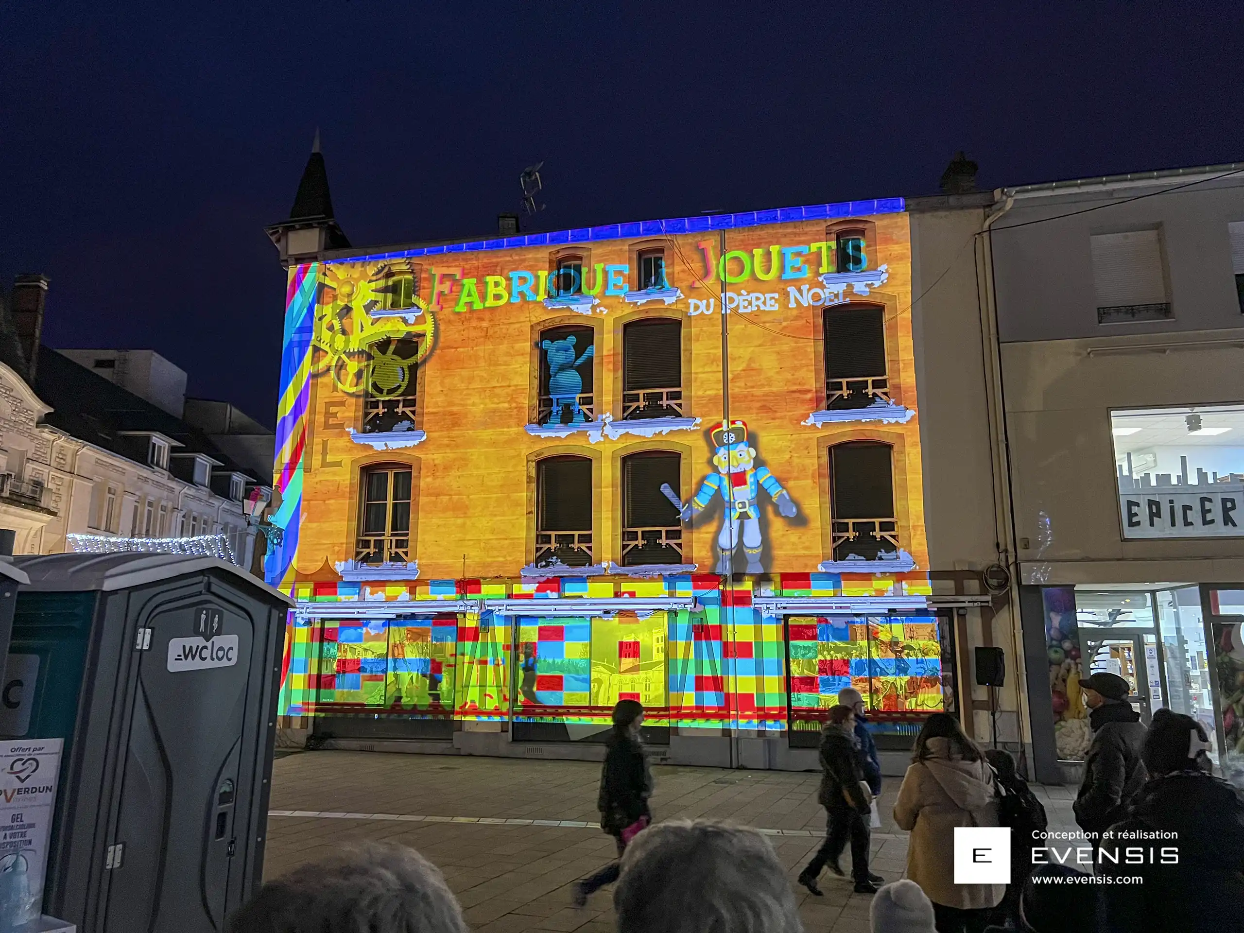 Mapping vidéo de Noël à Verdun